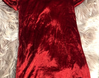 Vintage 60s Saks Fifth Ave Red Velvet Mini Dress