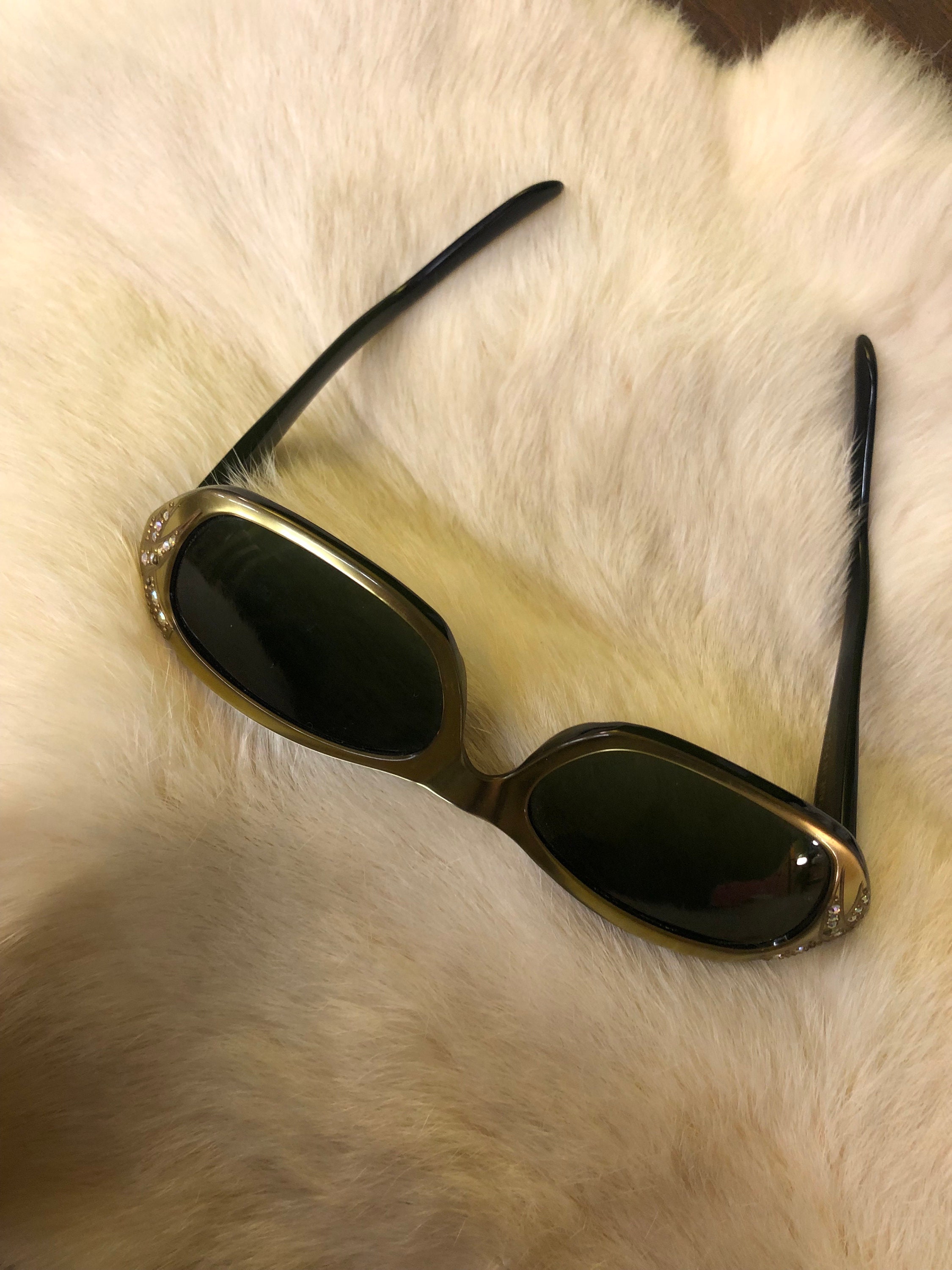 Vintage Rare 1950s Rhinestone Cat Eye Sunglasses Made in 