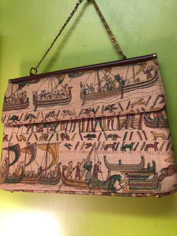 Vintage 1950s Bayeux Tapestry Handbag by Block - image 4