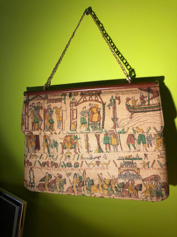 Vintage 1950s Bayeux Tapestry Handbag by Block - image 2