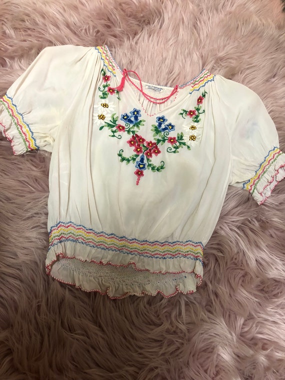 Vintage 1930s Hand Embroidered Hungarian Peasant B