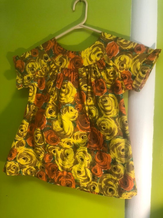 1960s Flower Power Smock Top