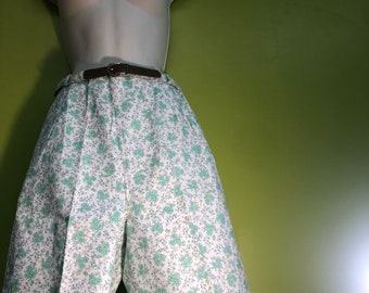 Early 60s Dead Stock Green Floral Shorts