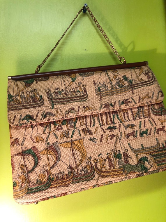 Vintage 1950s Bayeux Tapestry Handbag by Block - image 5