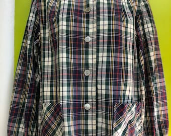 vintage des années 1950 Peck et Peck Plaid Smock Jacket Workwear