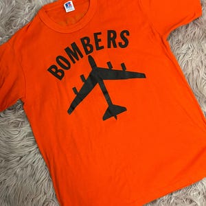 Vintage 70s Russell&#39;s Athletic Tee Bombers Single Stitch