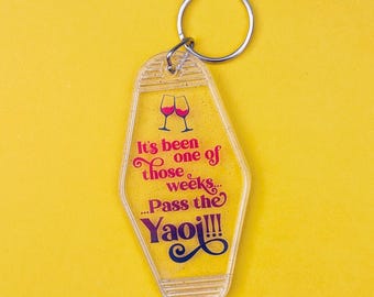 Pass the Yaoi - Retro Hotel Keychain