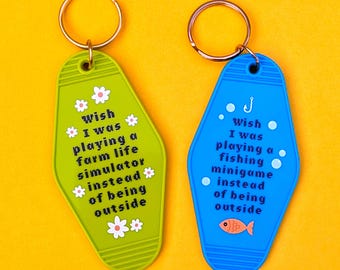 Farming & Fishing Simulator Retro Hotel Keychains