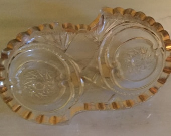 Vintage Glass Relish Dish