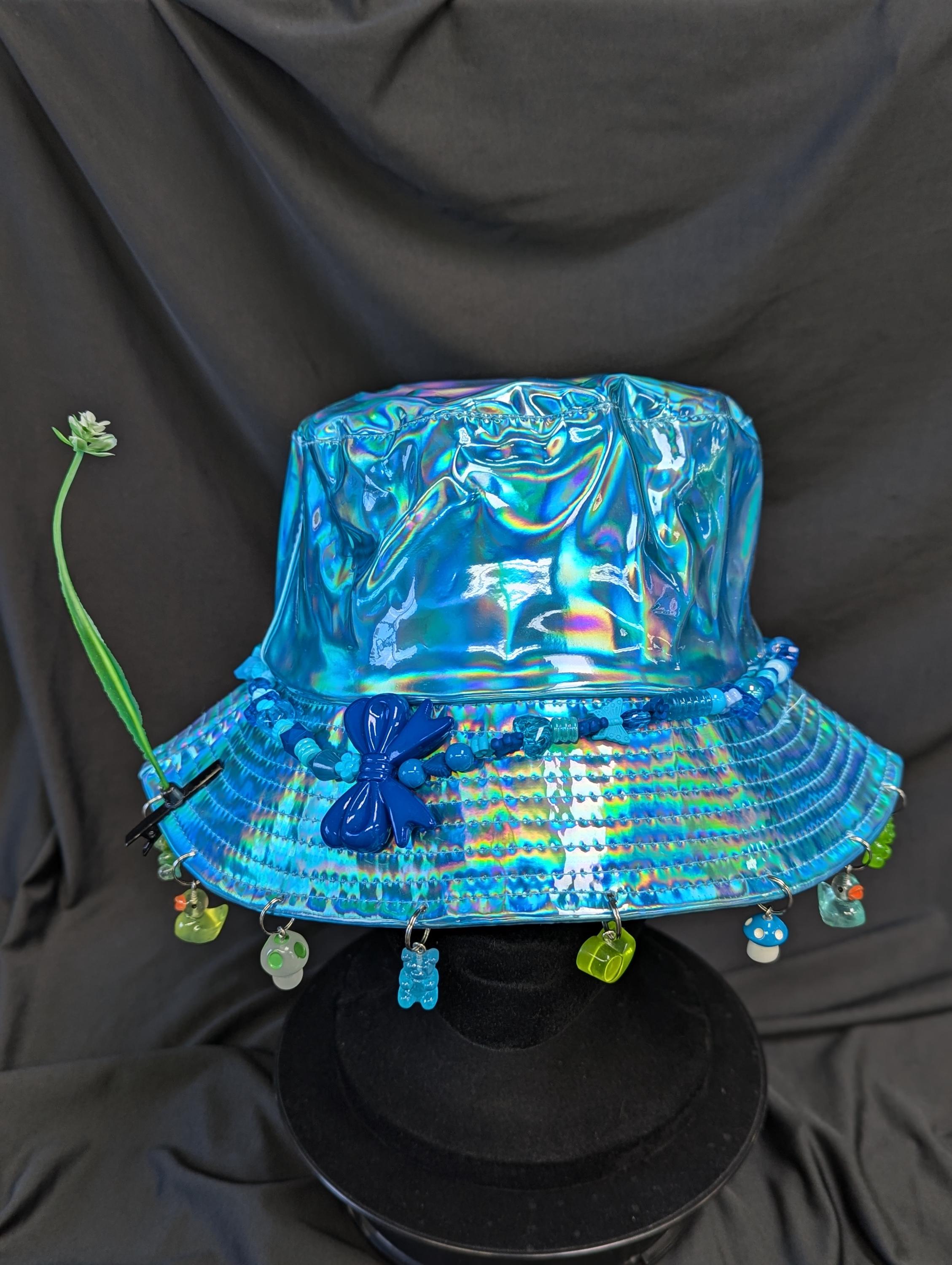 #2 Iridescent Diamond Shine Bucket Hat & Matching Bag $108 Glisten & Glow Iridescent Bags (2 Styles/Sizes) | Glisten & Glow main image 2