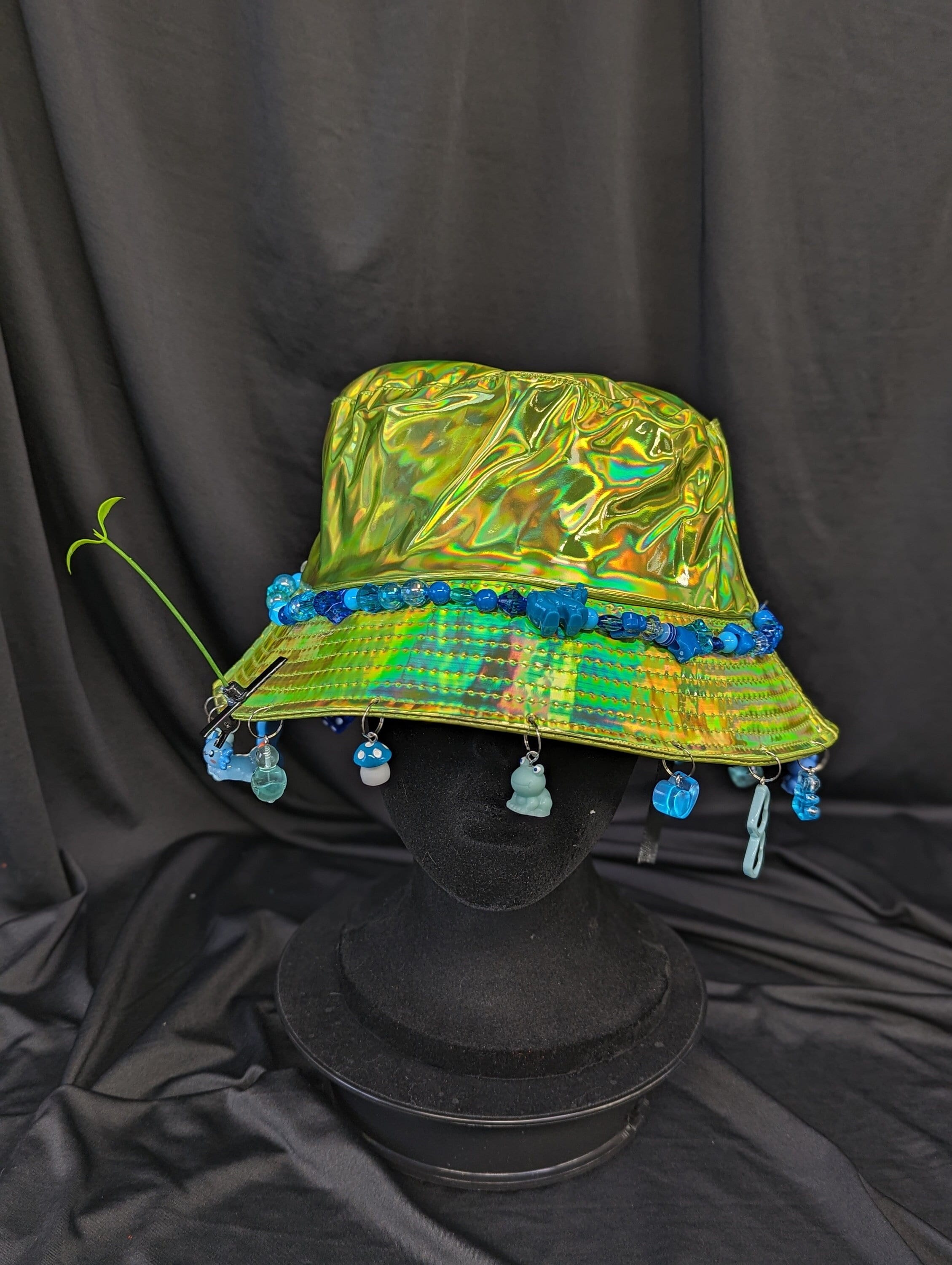 Vintage Hat + HATBOX Blue Green Feather High Fashion Modernist Bucket Hat Textured Knit Bucket Hat - Teal | Fashion Nova main image 4