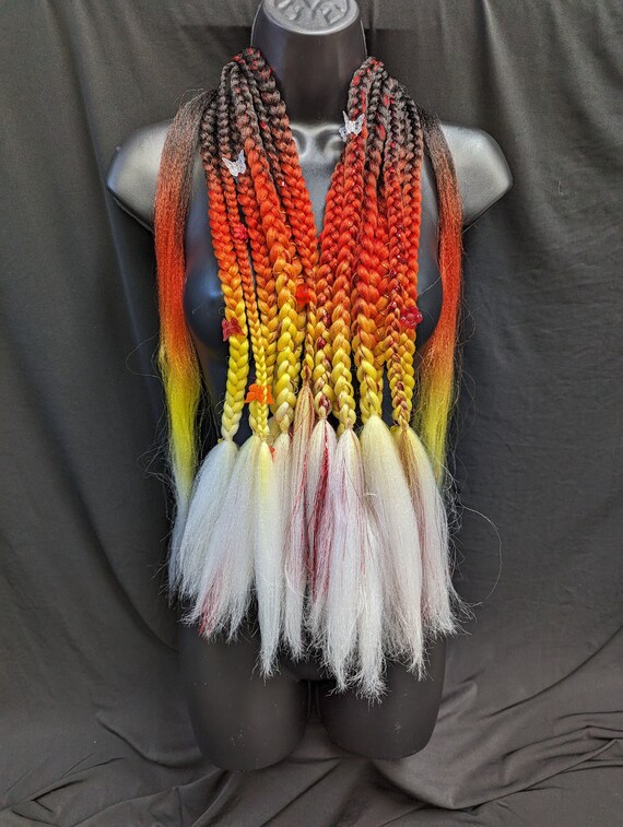 Ombre Black and Orange Hair Extension Amazon.com : Ombre Jumbo Braiding hair synthetic Crochet  main image 4