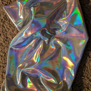 Holographic Iridescent Silver Festival Bandana Gaiter Mask afbeelding 4