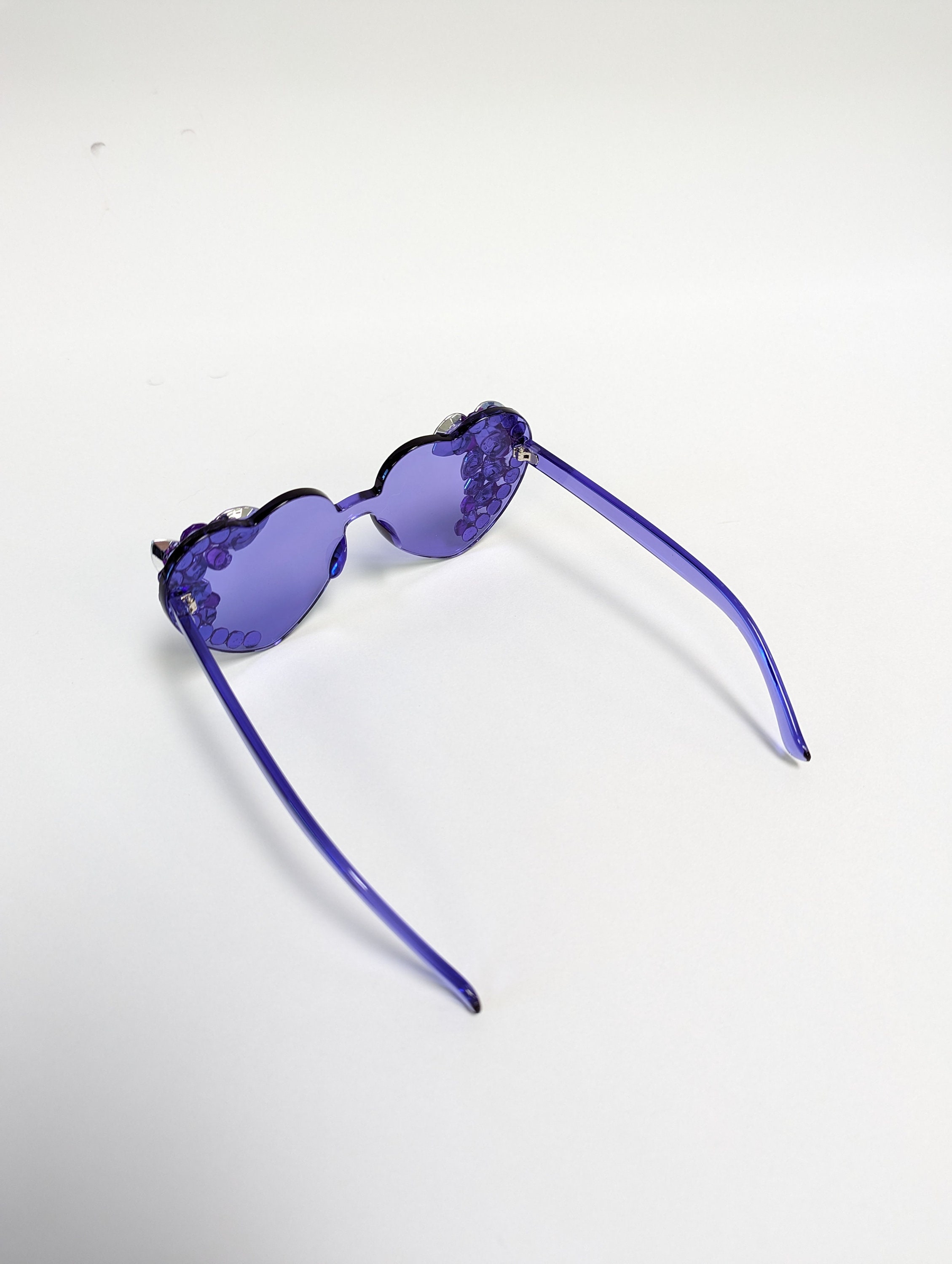 Purple Embellished Rhinestone Crystal Festival Sunglasses - Etsy display picture 1