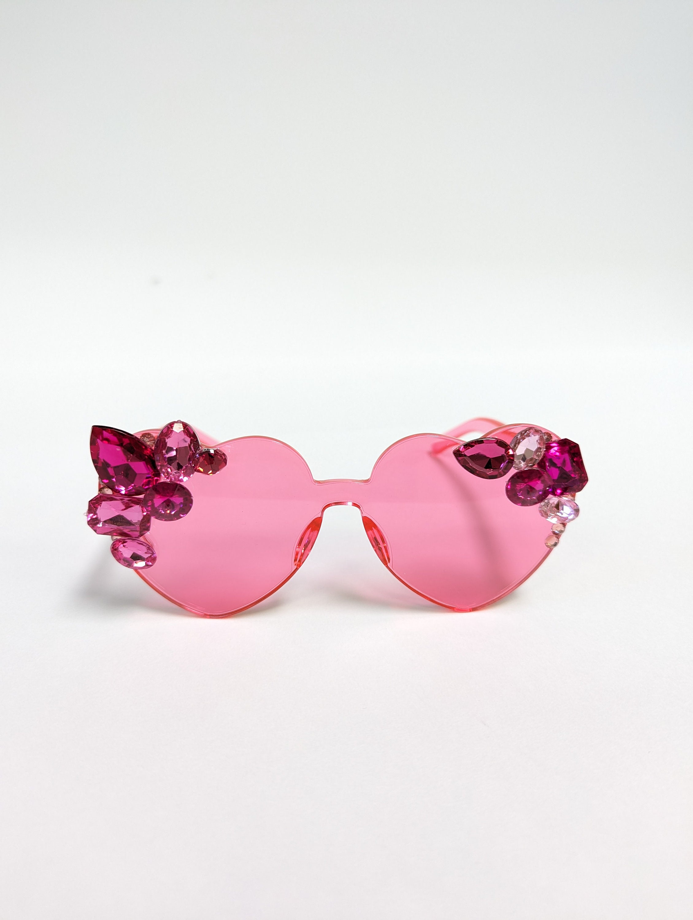 Pink Embellished Rhinestone Crystal Festival Sunglasses - Etsy display picture 3
