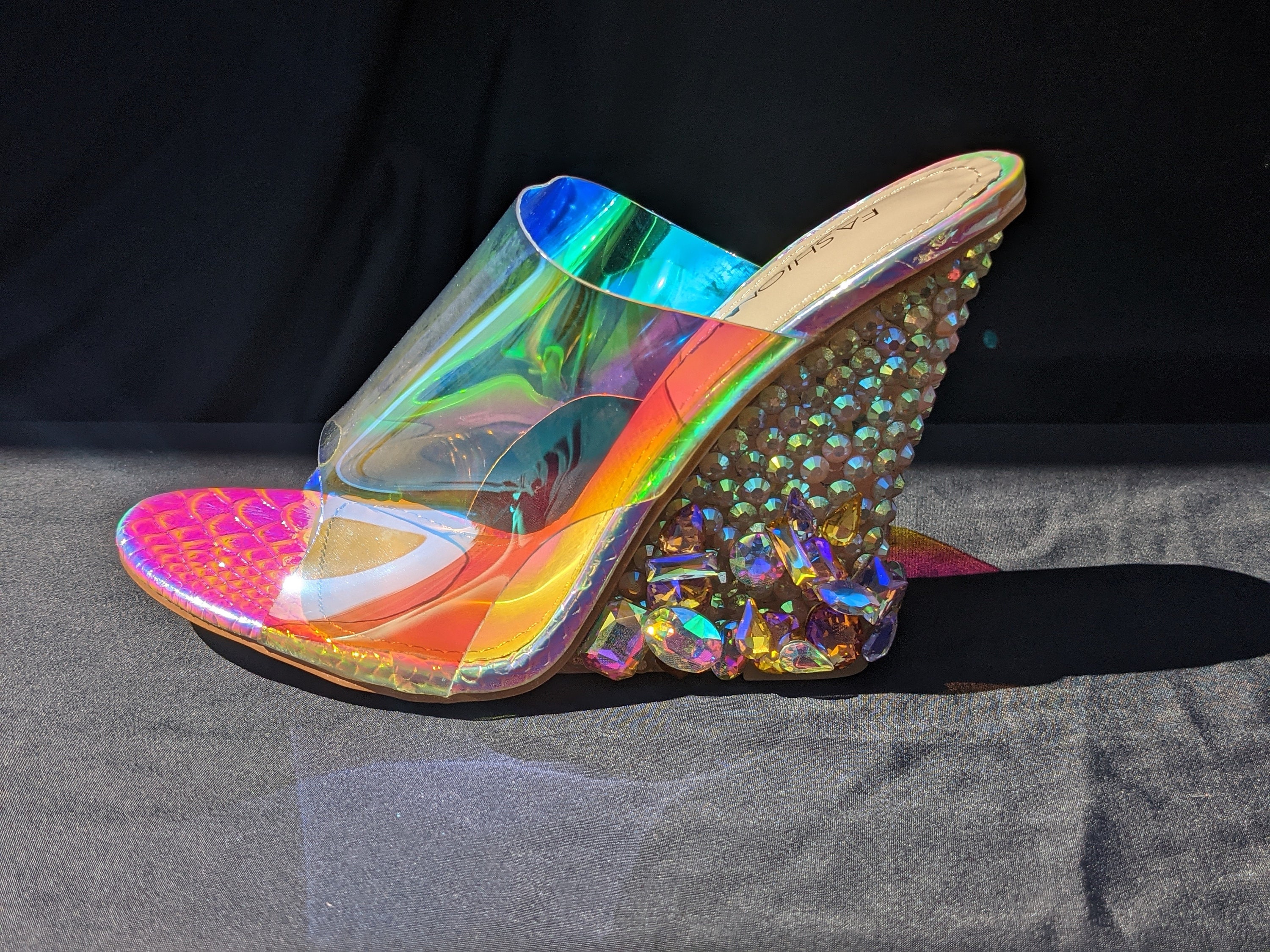 Rainbow Rhinestone Wedge Shoes Size 6.5 - Etsy UK