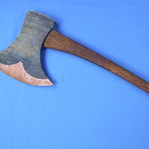 Vintage Custom Made Handmade Huge shops Large Wood Wooden Parade Axe Hatchet Military Wall Decor