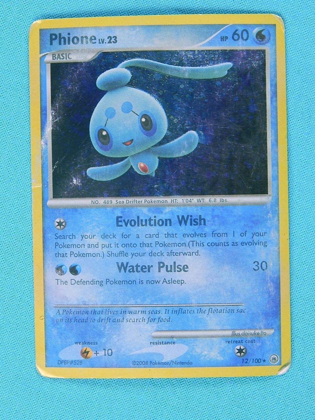 Pokemon Basic 2008 Phione Holographic Card Gift for Him Gift 