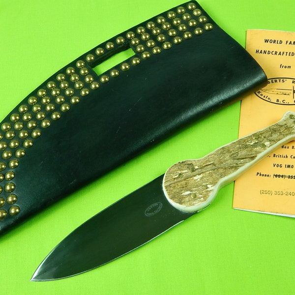 Canadian Canada Custom Handmade Jim Jennings Roberts Roost Collectable Hunting Knife & Sheath Gift for Him Gift for collector