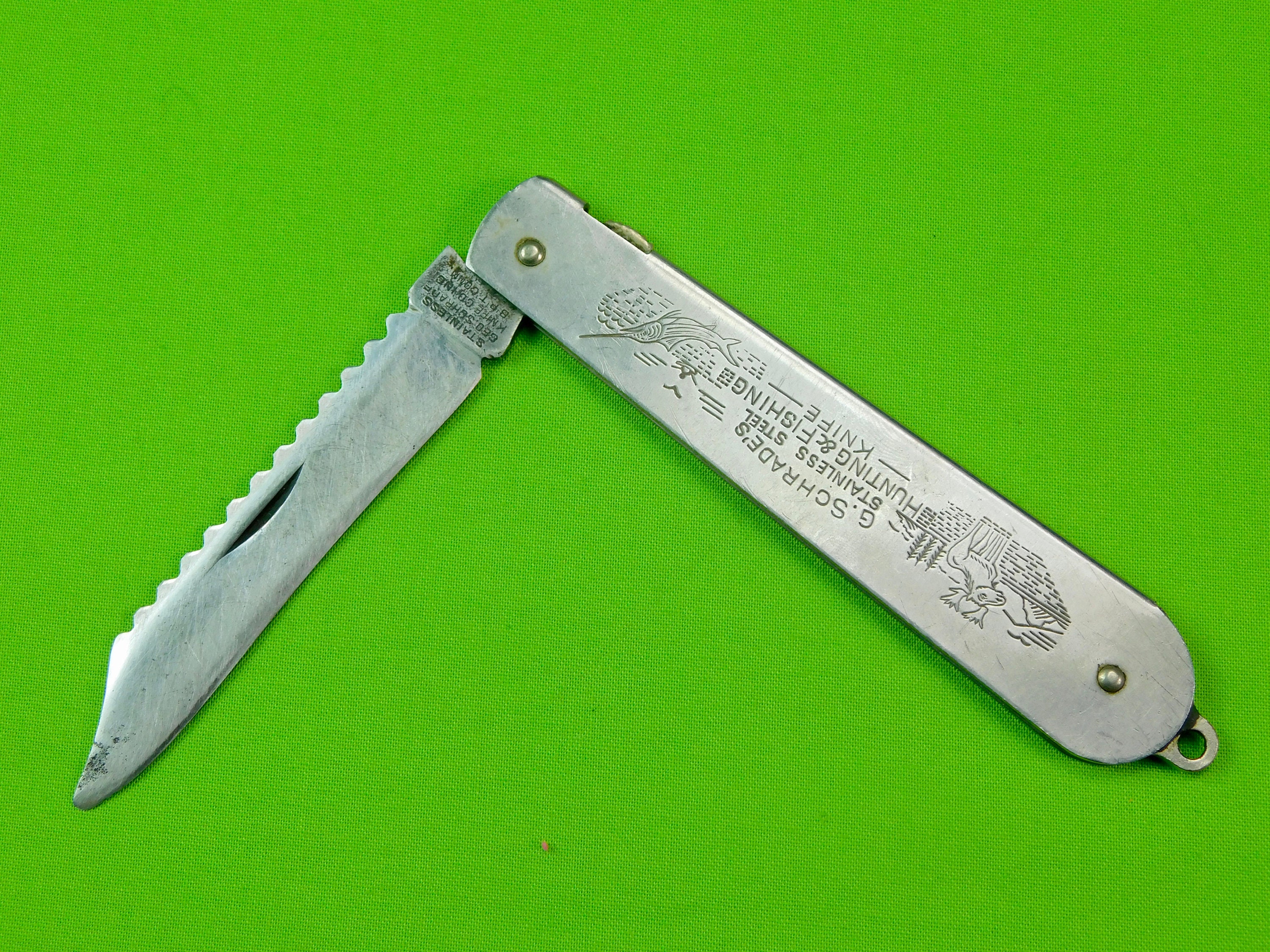 Vintage US Geo. Schrade Folding Pocket Hunting & Fishing Knife Gift for Him  Gift for Collector Camping Outdoors -  Israel
