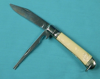 Vintage britische Richards Sheffield England große 2 Klinge Klappe Tasche Messer Geschenk für ihn Geschenk für Sammler