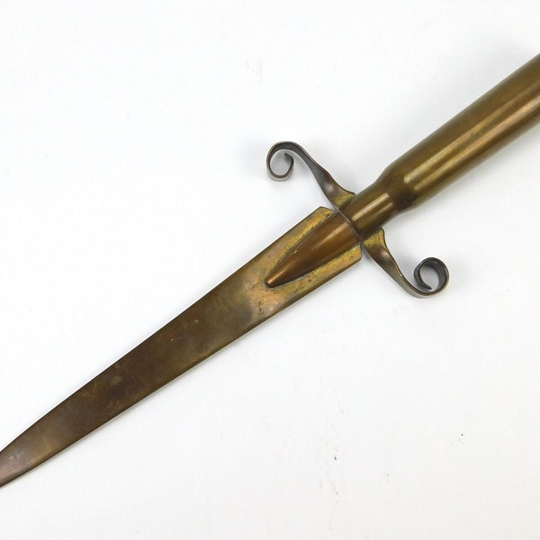 US WW2 Vintage Trench Art Letter Opener Knife w/ Stand Military Decor Gift for Him Gift for collector Militaria Memorabilia
