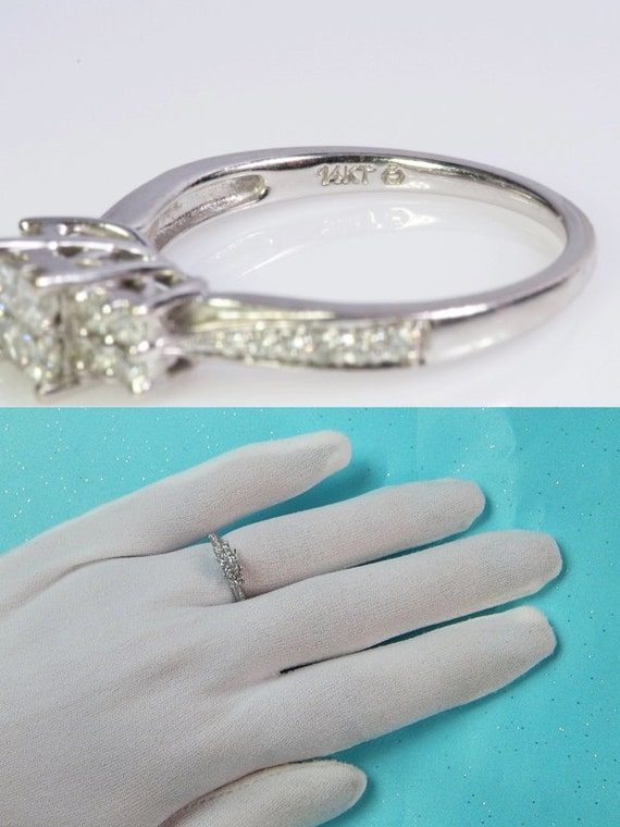 Ladies 14k White Gold 3/4 ctw Diamond Engagement … - image 4