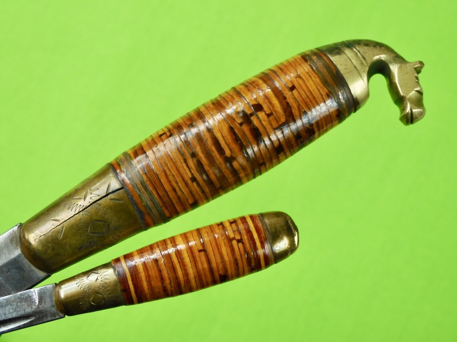 Vintage Finnish Finland Puukko Horse Head Set 2 Hunting Knife Etsy