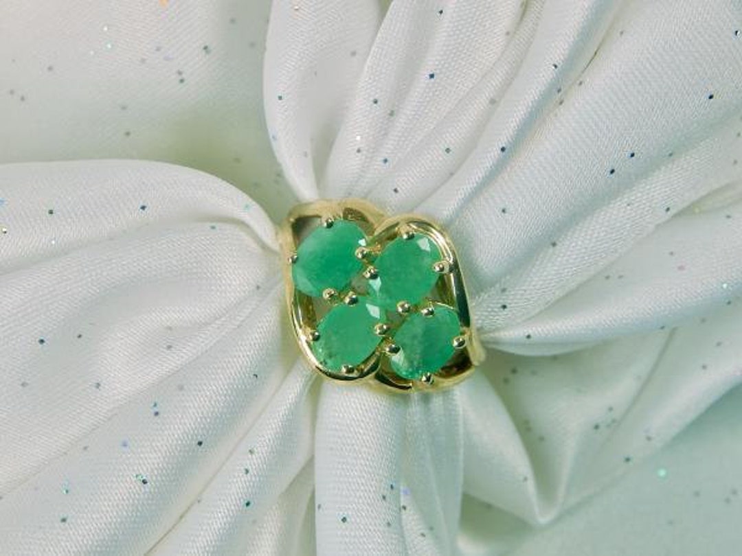 Designer s Clyde Dunier CID 10k Yellow Gold Emerald Lady s Ring