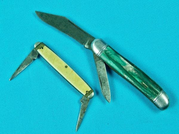 Vintage Set of 2 US Hammer Brand and Kent 2 Blade Folding Pocket Knife -   Israel