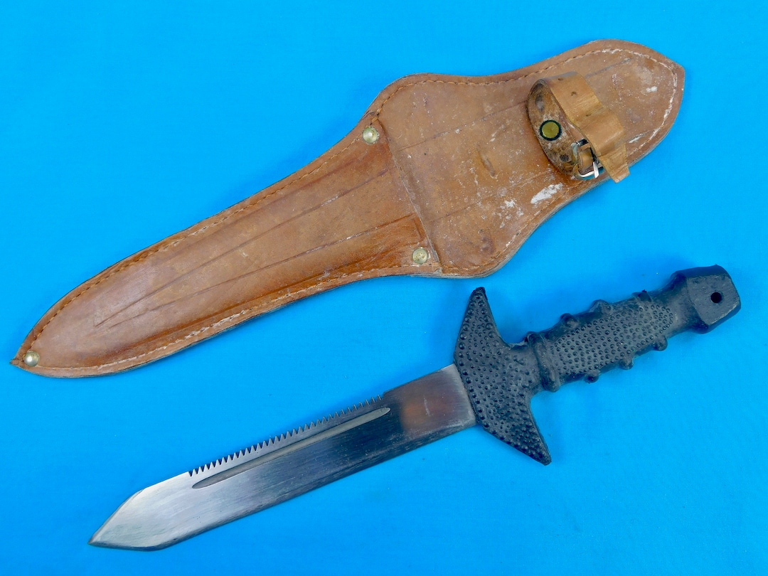 RARE Hungarian Hungary 1970's Military Diving Diver Saw Back Knife W/  Sheath Gift for Him Gift for Collector -  Canada
