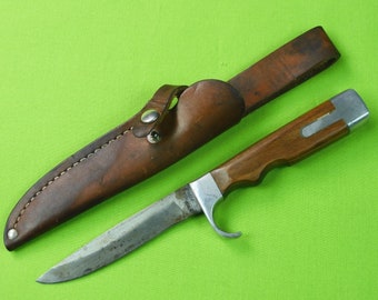 Vintage US Olsen OK Hunting Knife w/ Sheath Gift for Hunter Gift for Him Gift for collector