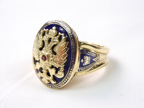 Antique Imperial European Eagle 14K Yellow Gold E… - image 1