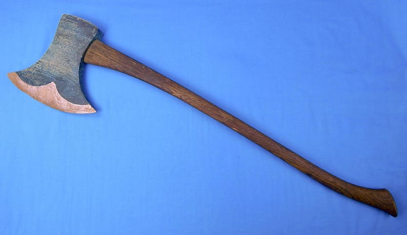Vintage Custom Made Handmade Huge shops Large Wood Wooden Parade Axe Hatchet Military Wall Decor