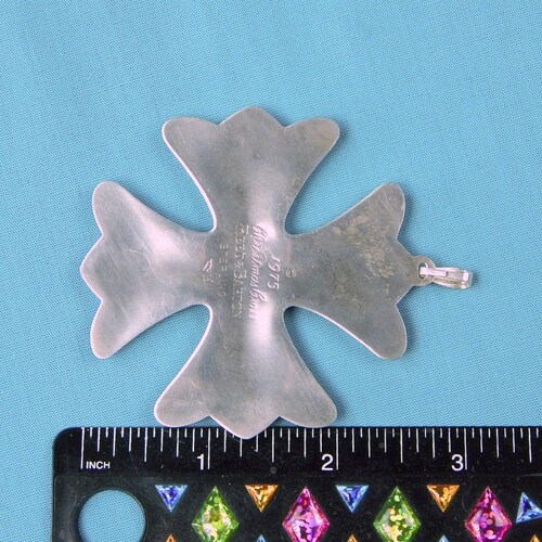 Shops Vintage 1975 Reed & Barton Limited Edition Sterling Silver Christmas Star Cross Ornament Pendant Gift for collector Gift for Her