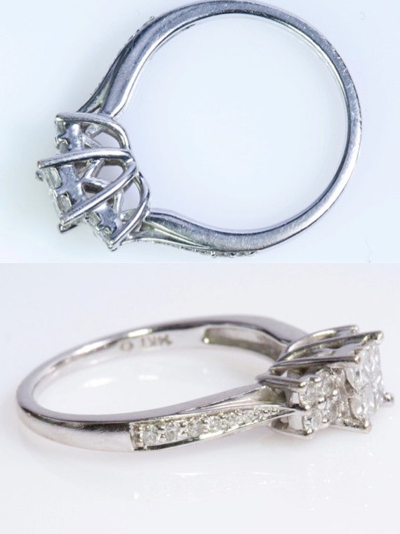 Ladies 14k White Gold 3/4 ctw Diamond Engagement … - image 3