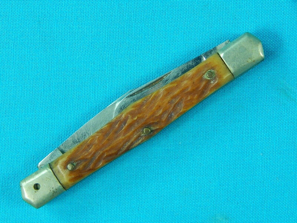 Vintage Japanese Japan 2 Blade Folding Pocket Knife Etsy