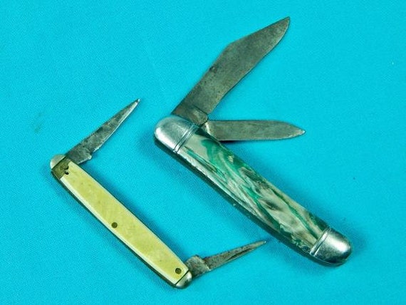 Vintage Set of 2 US Hammer Brand and Kent 2 Blade Folding Pocket Knife -   Canada