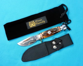 Frost Family Hunting Knife w/ Scabbard Case Gift for Hunter Gift for Him Gift for collector