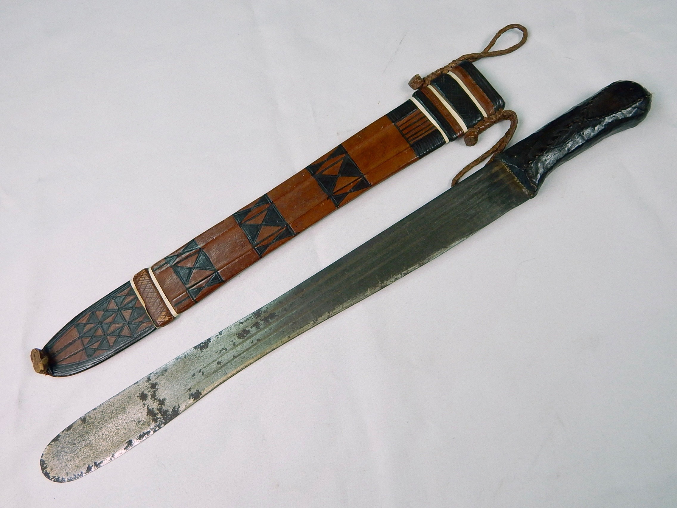 Antique African Africa Short Sword Machete w/ Scabbard Gift Etsy