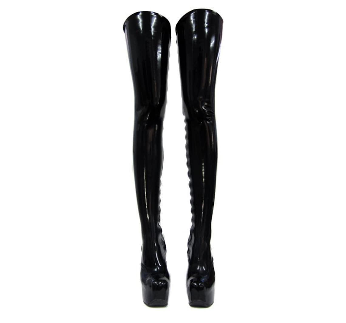 Latex Over the Knee Boots - Etsy
