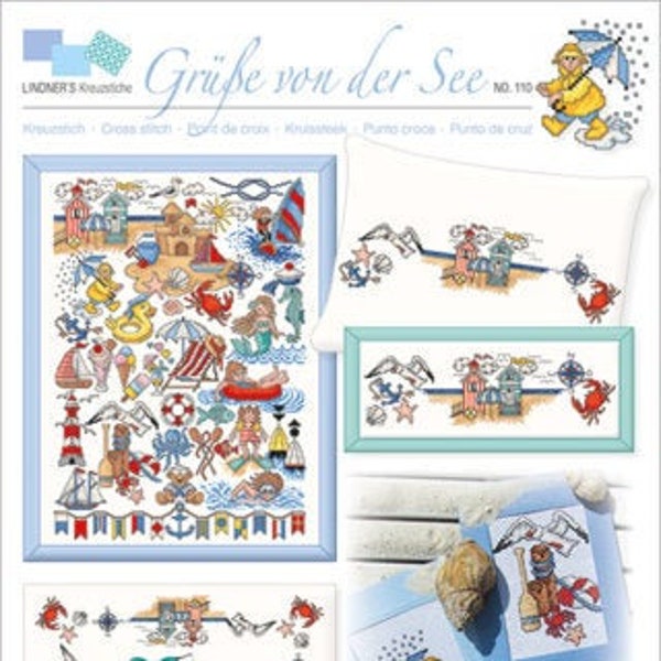 Lindners Kreuzstiche Embroidery pattern Greetings from the sea No. 110 cross stitch
