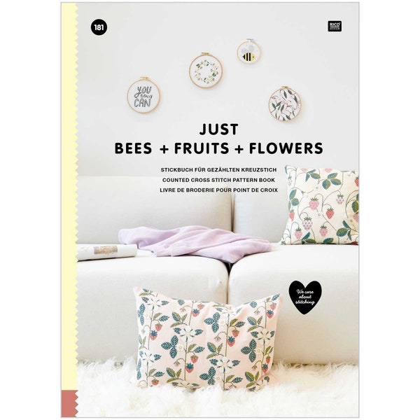 RICO Design Just Bees + Fruits + Flowers Kreuzstich Vorlagenheft Nr. 181