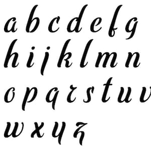 Cross stitch template alphabet uppercase and lowercase letters and numbers, cursive
