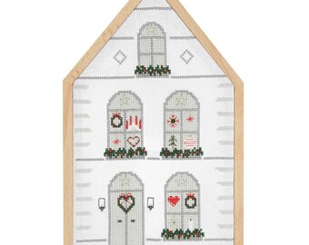 RICO Design embroidery kit Christmas house cross stitch complete kit 100185