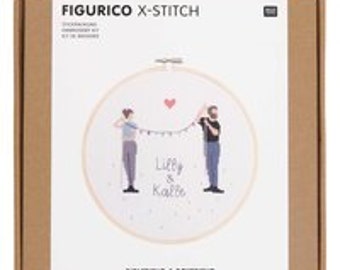RICO Design Figurico X-Stitch Stickpackung Thema Freundschaft, Kreuzstich 100112