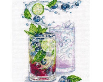 Oven Stickpackung Blueberry Cocktail gezählter Kreuzstich O-1475 15x24 cm
