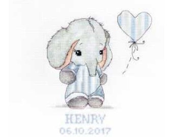 Point De Croix Naissance Elephant Etsy