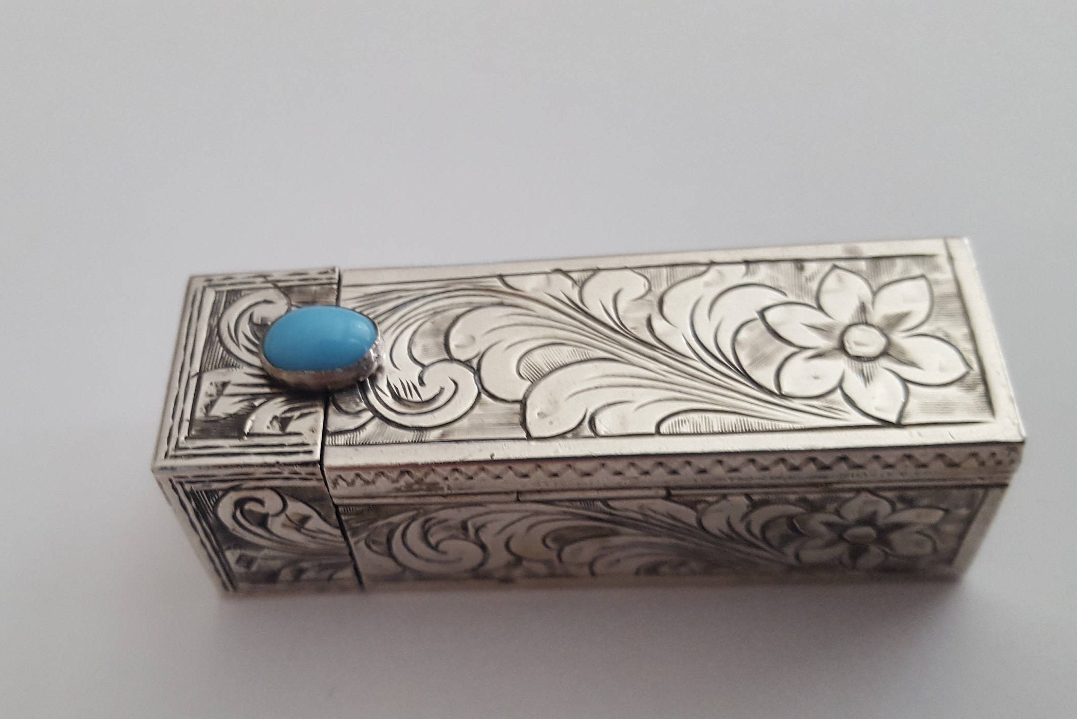 Vintage Lipstick Holder & Mirror 800 Italian Silver and Etsy