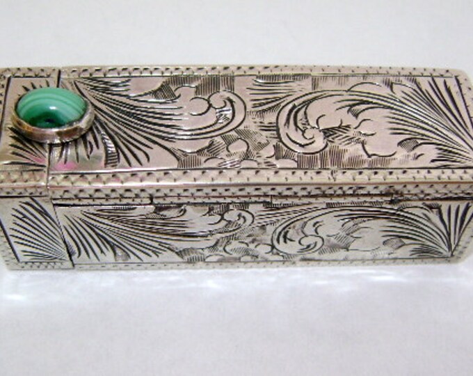 Vintage Lipstick Holder Mirror Silver Lipstick Case Etsy